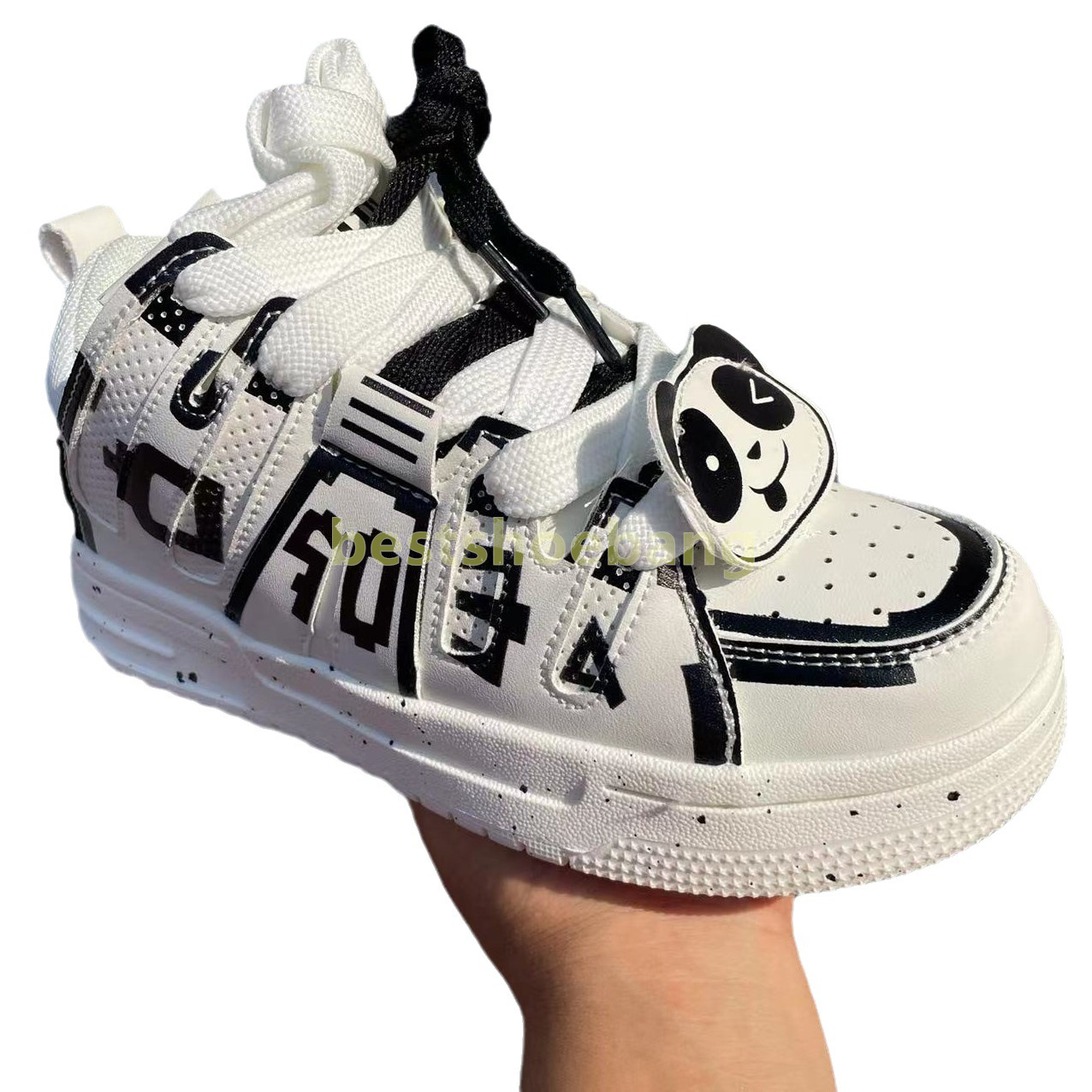 designer shoes womens sneakers mens trainers casual breathable mesh non-slip soft sole stylish panda black graffiti white mens shoes size 36-44