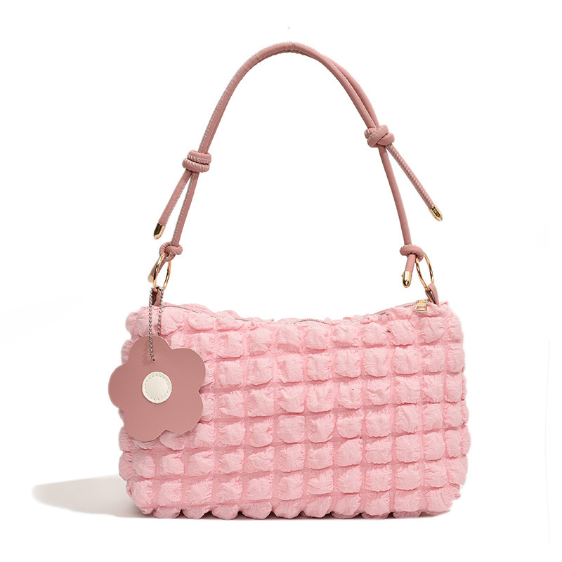 Pleated Large Capacity Fashion Free Shipping Korean Style Solid Color Fresh Knot Luxury Bag Shoulder Strap Designer Bag Small Bag For Women New Crossb