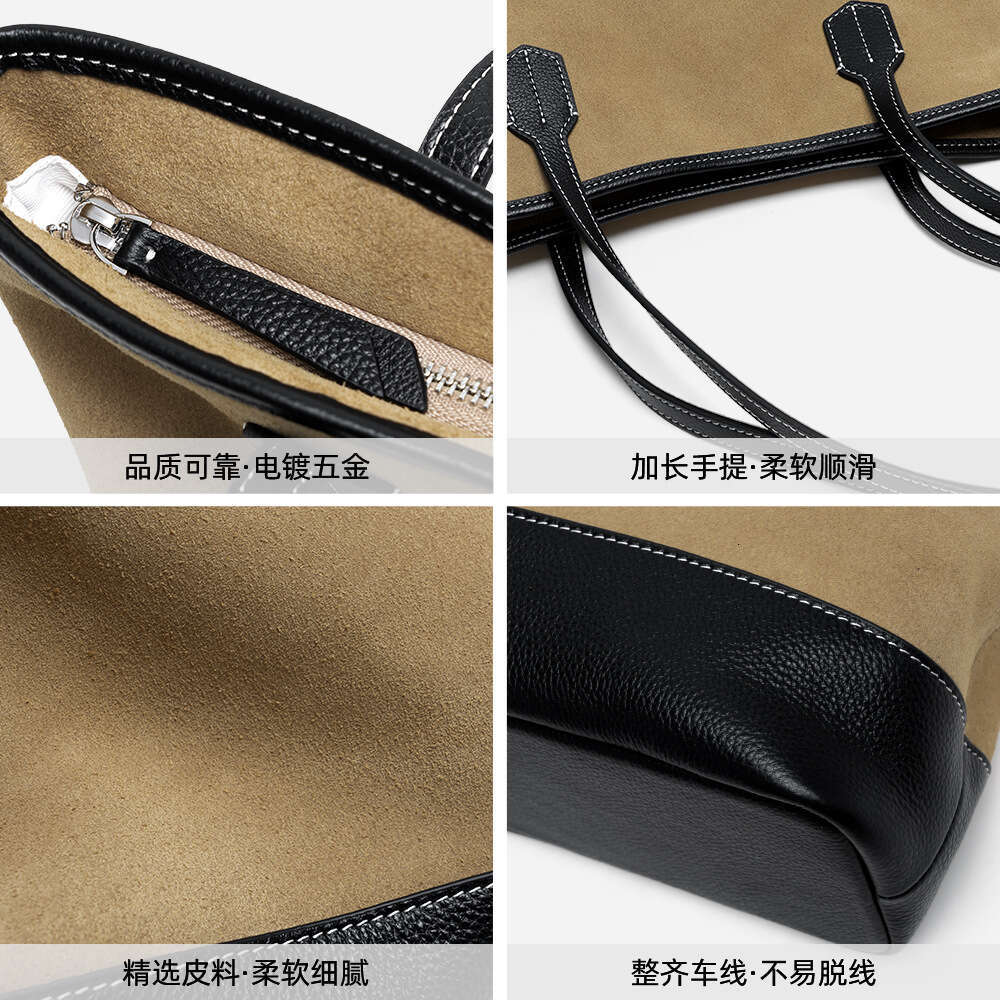 Luxury bag New Commuting High End Genuine Leather Tote Large Capacity Women s Silk Glossy Matte Cowhide Shoulder Bag