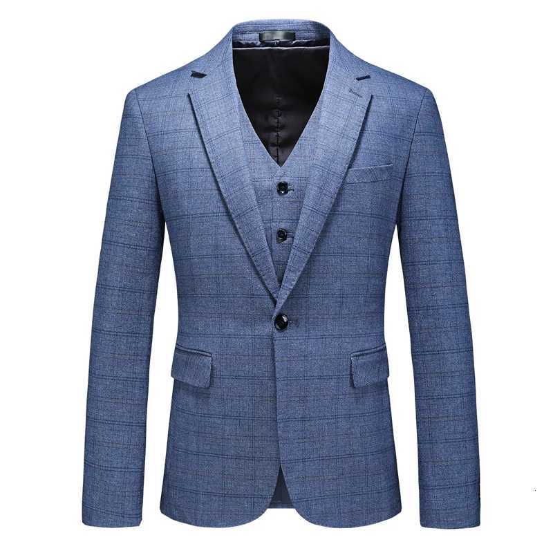 Mens Business Casual ThreePiece Set 2024 Fashion Bridegroom Dress Suit Vest Trousers High Quality W250910