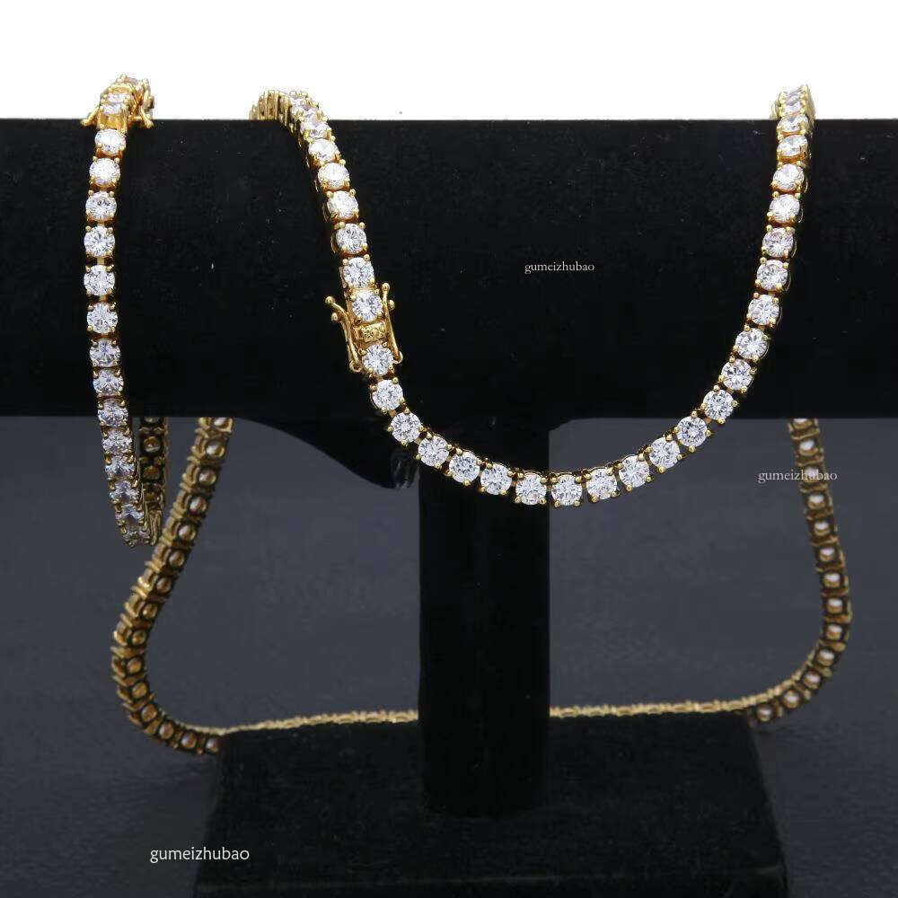 Stylish men's stylish elegant 3mm classic Mosan inset tennis chain for sale with free delivery