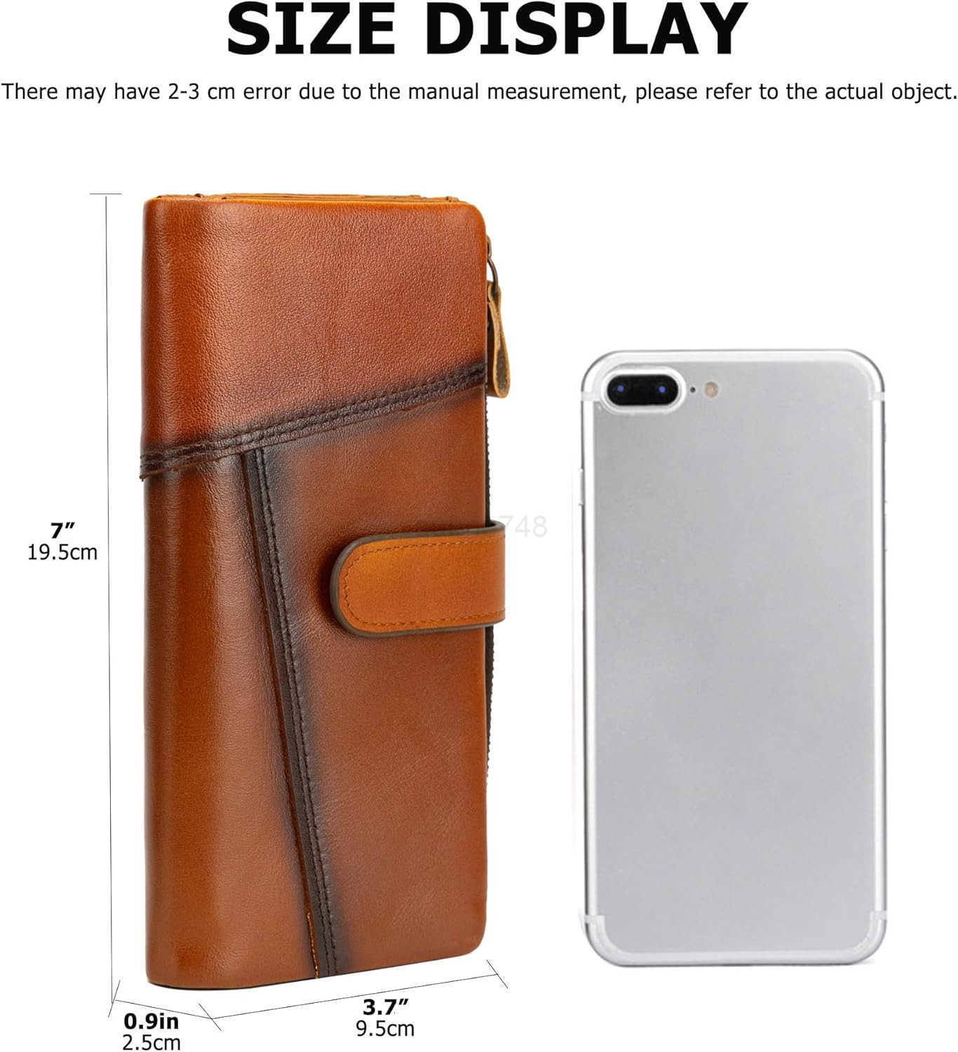 Genuine Leather Long Wallet for Women Vintage Checkbook Wallets with RFID Blocking Card Holder Coffee colorZ250910