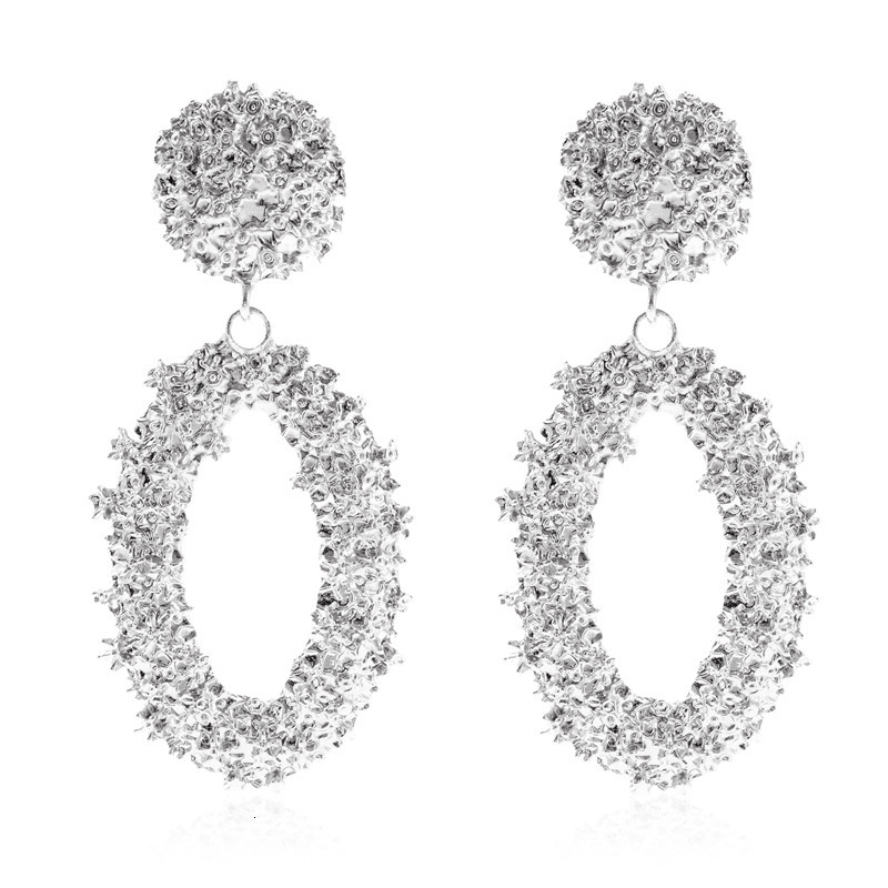 Hot Sale Emed For Women Creative Design Frosted Round Square Earrings