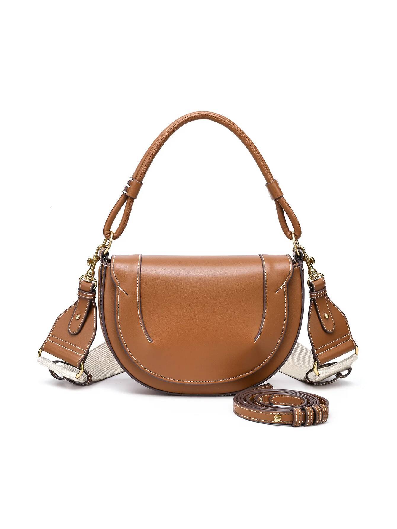 Fashionable and casual hand-held saddle bag, versatile for commuting, single shoulder crossbody bag high-quality