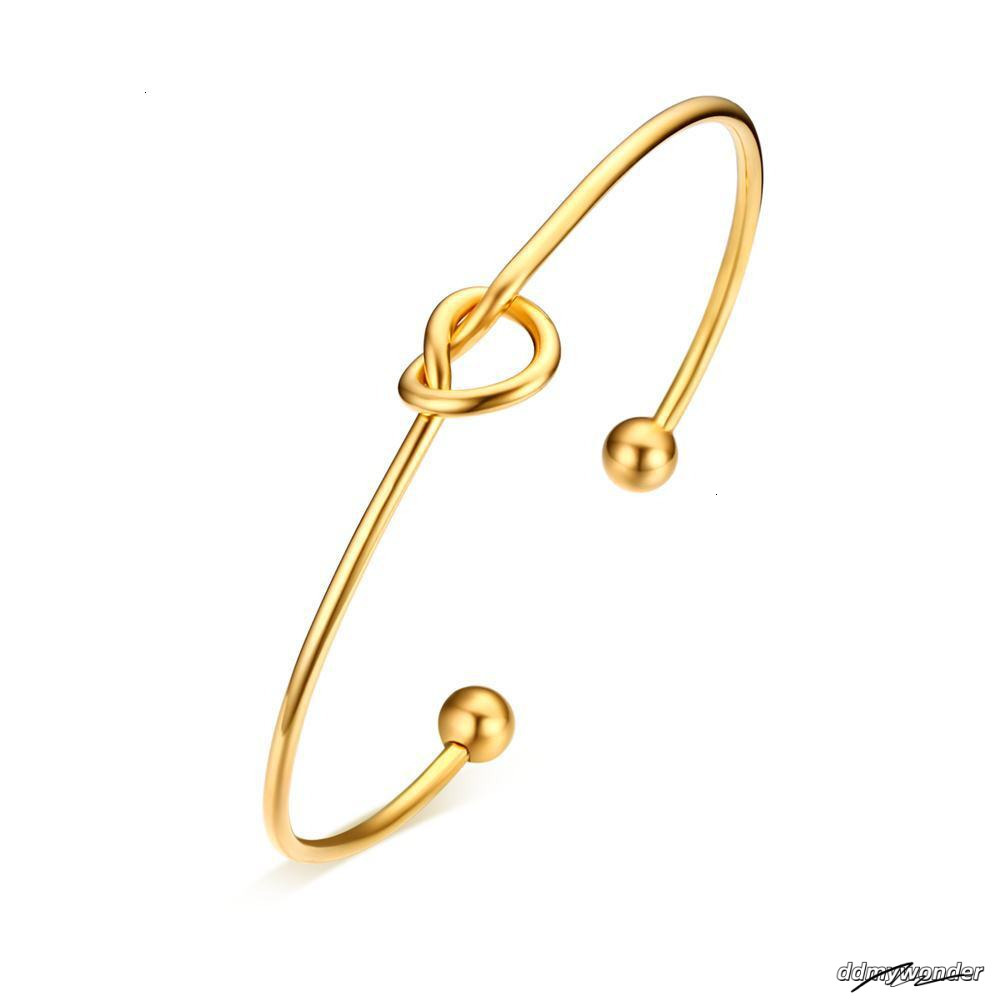 Stainless Steel Open Knot Women's Fashion Bracelet Jewelry Simple Style Hand Accessories