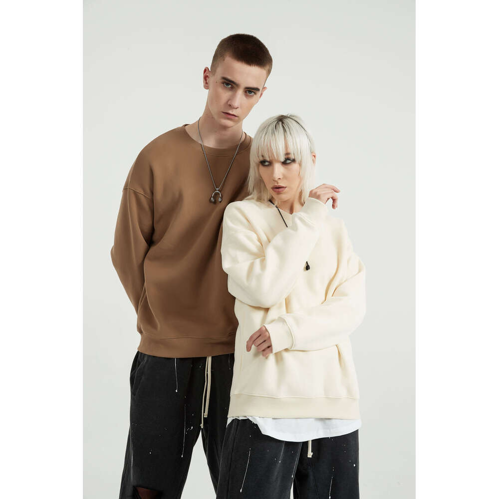 Wool Autumn Round Neck for Men Women, Oversized Drop Shoulder Hoodie and Sweater