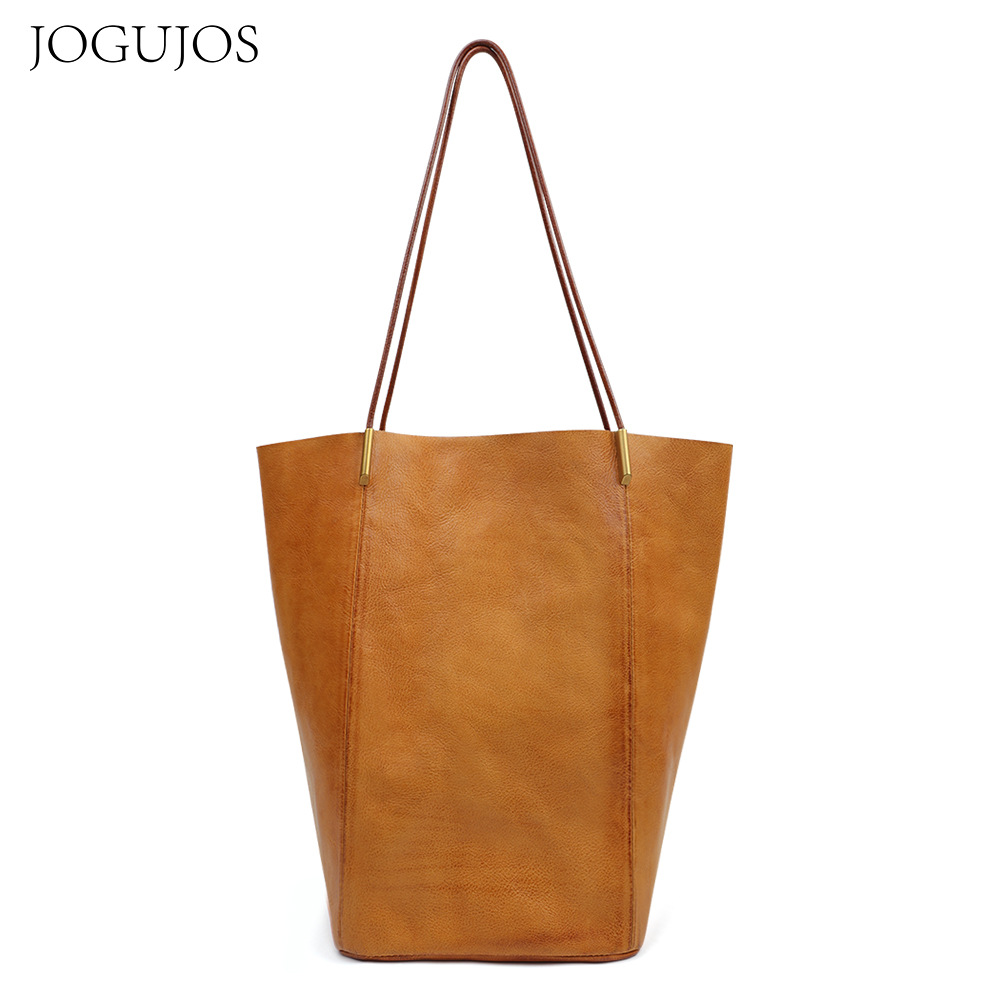 Single shoulder JOGUJOS leather large capacity commuter leisure high quality female tote bag