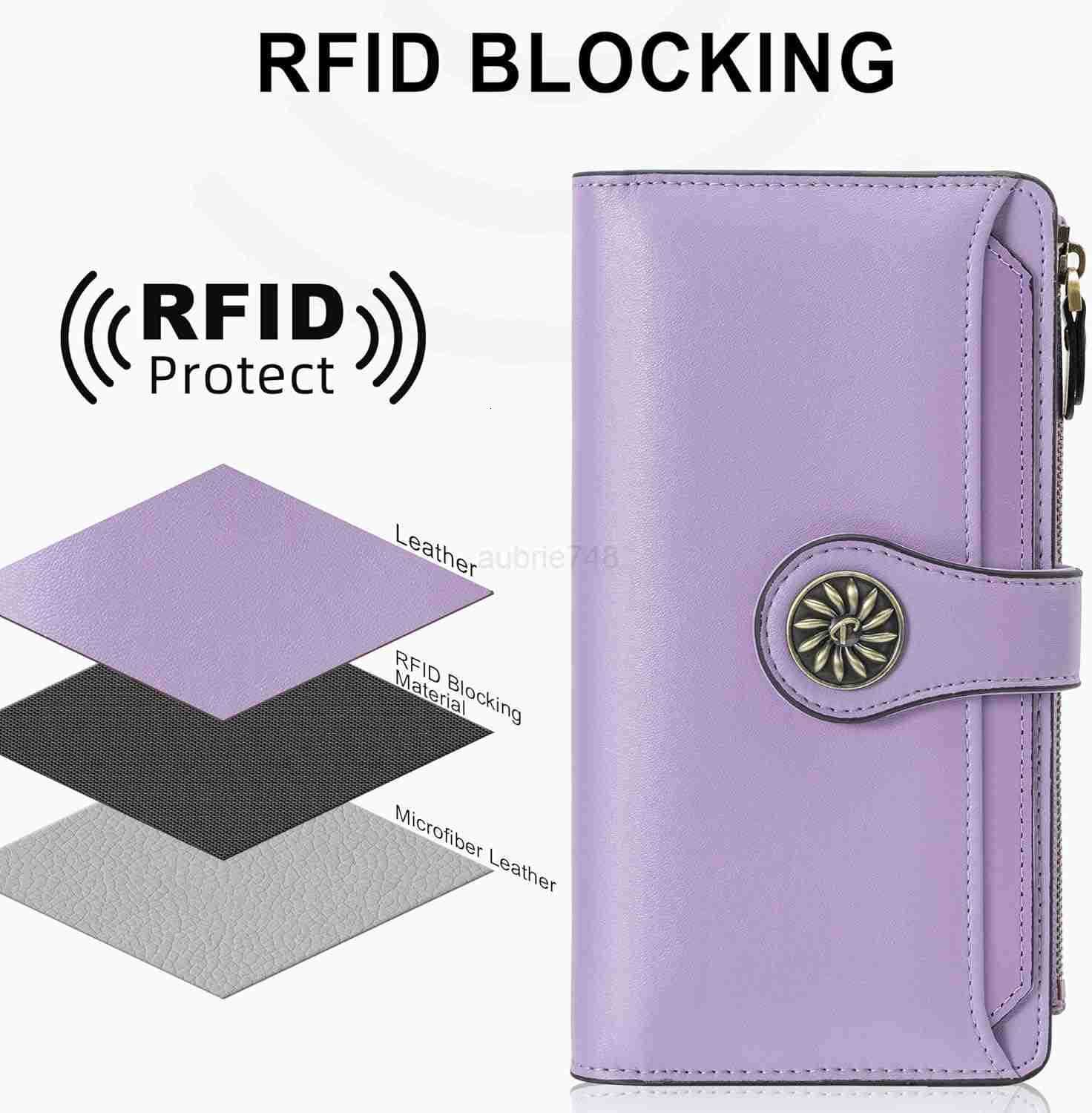 Travelambo Gifts for Mom Wallets Women RFID Large Capacity Luxury Waxed Leather Clutch Wallet Multi Card OrganizerZ250910
