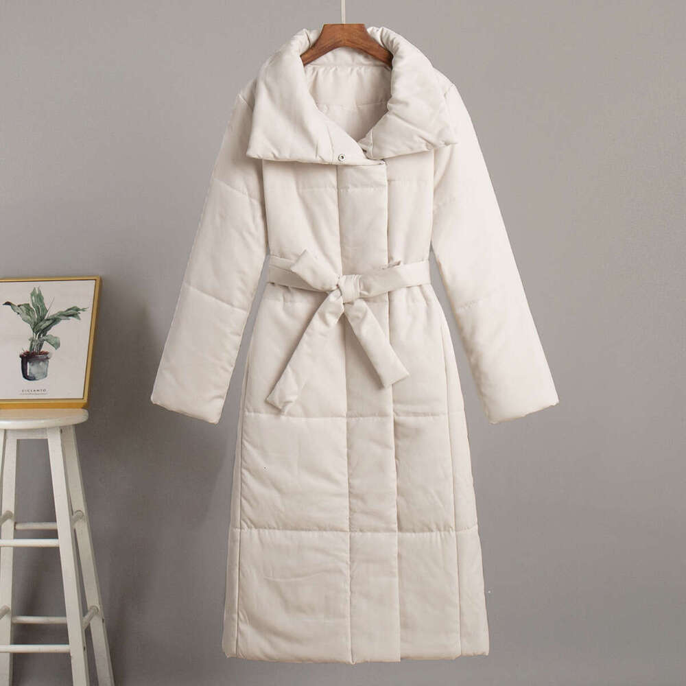 2025 Winter New Loose Casual Warm Long Stand Collar Cotton Jacket European and American Cross-Border