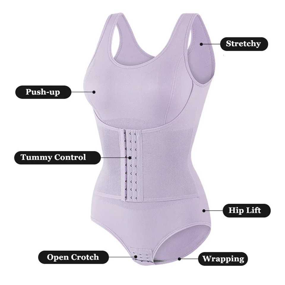 2025 New Bodysuit Shapewear With Zipper Belt Women Tummy Control Fajas Body Shaper Waist Slimming Cincher Corset Tops W250910