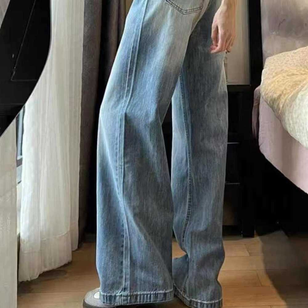 Autumn Spring Straight Jeans Women Denim Pants Vintage Fashion Female High Waist Jeans Solid Casual Wide Leg Pants Trousers Z250910