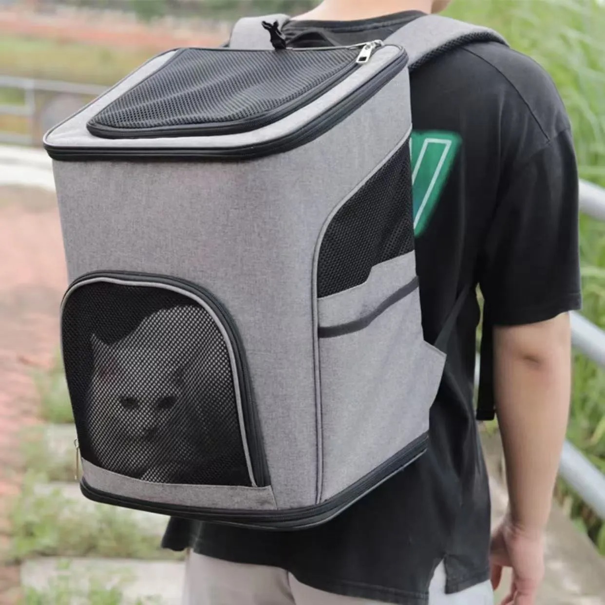 Pet supplies, dog bag, Paul's new online red envelope pet carrier portable backpack for going out, cat backpack, breathable dog backpack