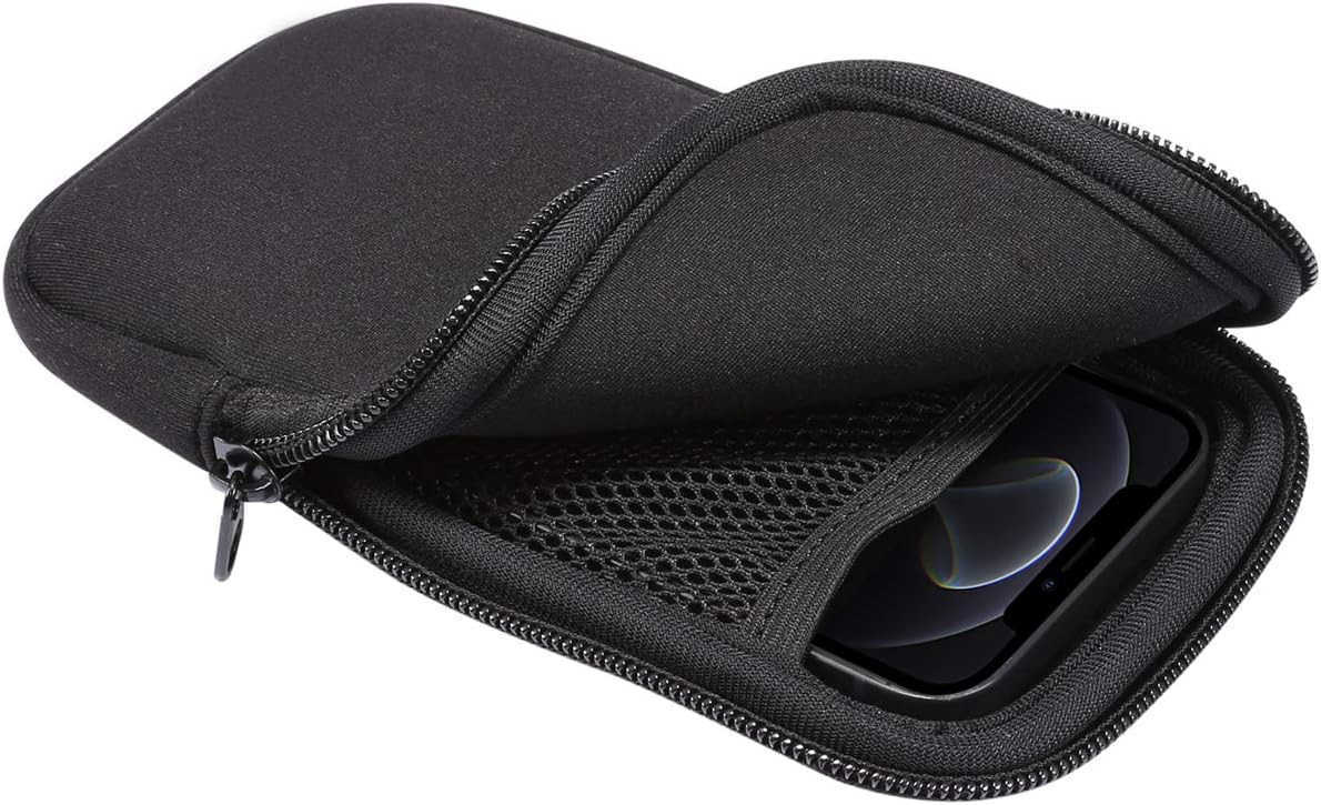 Small Size Cell Phone Sleeve Zip Wallet Pouch with Neck Strap for iPhone 16 16e 15 14 Pro iPhone 13 12 Pro iPhone 13 12 Mini 11 Pro iPhone SE 3rd G iP