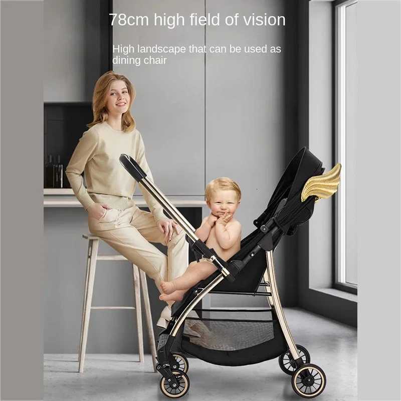 Baby Stroller TwoWay Can Sit and Lie Lightly Folded High View Childrens Portable FourWheel Shock Absorbing Umbrella Car W250910