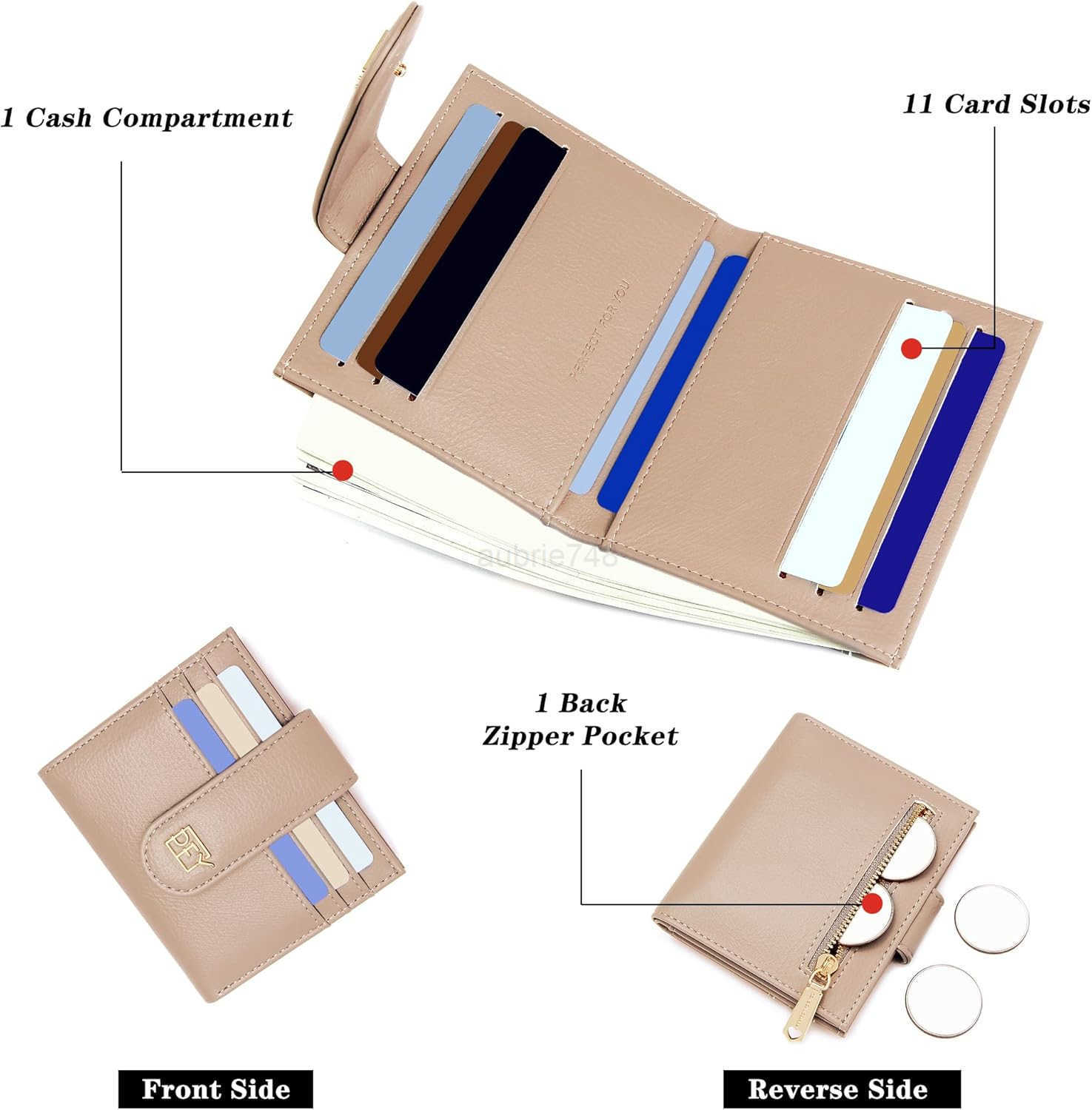 Small Wallets for Women Slim Bifold CARD Holder Minimalist Zipper Coin PocketZ250910