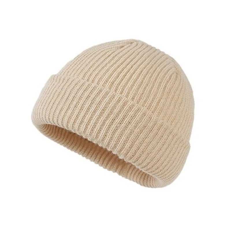 Solid color knitted woon hat for men and wen hiphop melon skin hat suitab for kee warm and cold in autumn and winter G250910