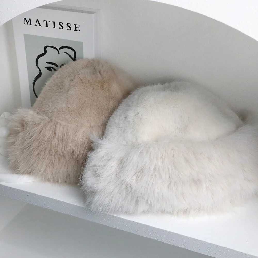 Fur Hat Women Warm Snow Ski C Plush Female Faux Fur Thicken Warm Winter Hat La Windproof Panama Furry Fisherman C Y2kXJ250910