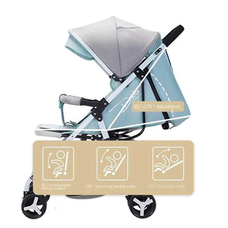 Twins Baby Stroller High Landscape TwoWay Can Sit and Lie Down Detachable Ultralightweight Portable Folding Baby Stroller W250910
