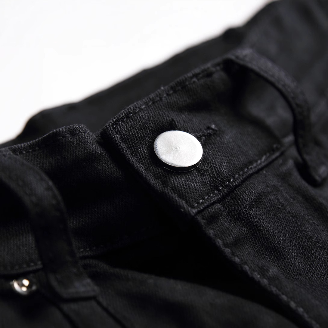 Men's Jeans 2025 New Men's Slim - Fit Ripped Straight - Leg Jeans, Black Casual Fashion Denim Pants-DH528