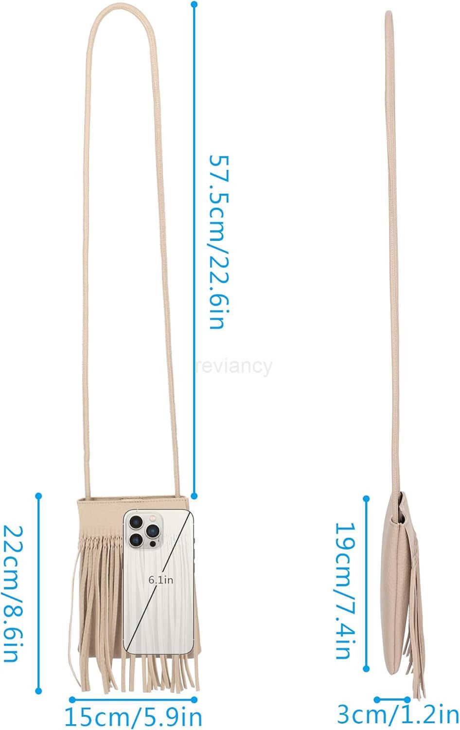 Womens Mini Fringed Crossbody Shoulder Bag Leather Cellphone Bag Tassel Wallet PurseW250909