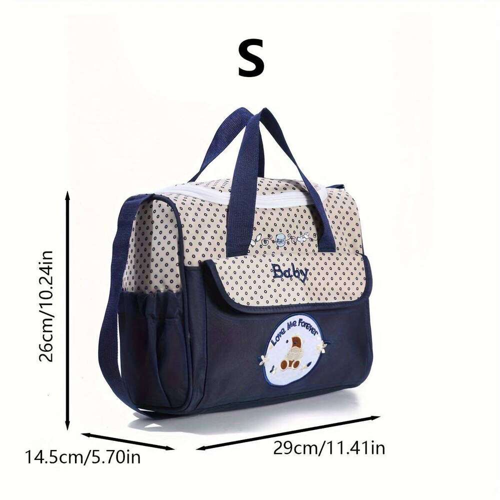 Fashionable printed cartoon multifunctional one shoulder mommy Portable lightweight diagonal diaper bag