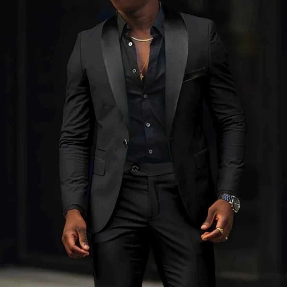 Highend Brown Men Suits TwopiecesSet Slim Fit Fashion Handsome Male Formal Wedding Business Clothing W250910