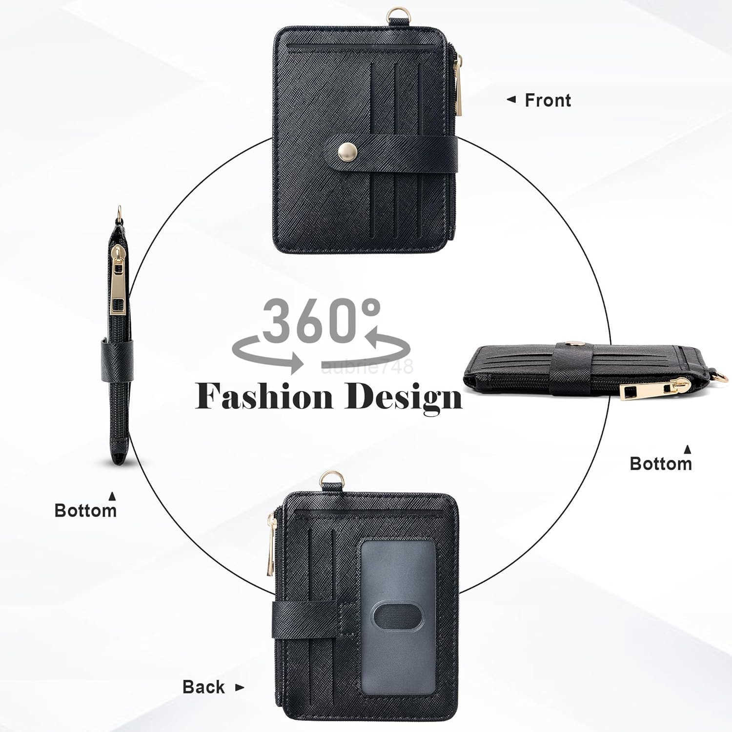 Keychain Wallet with Bracelet RFID Blocking Wristlet Credit Purse Card Holder Silicone Bead Tassel Key Ring for WomenZ250910
