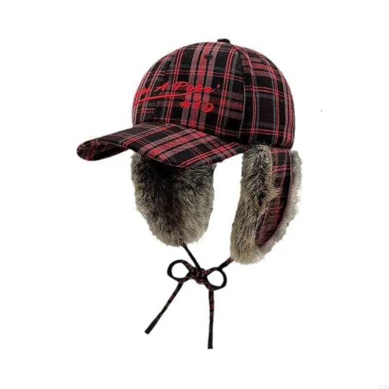 652F Women Baseball Hat 2000s Plush Earfl Fun Furry Hat for Idol Concert Shows Embroidery Cs for AdultsXJ250910