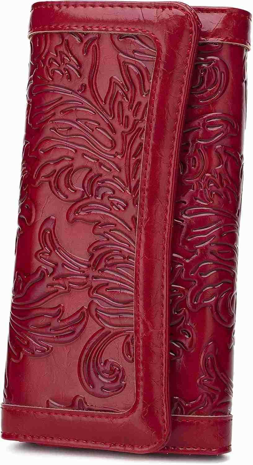 Womens Wallet Leather RFID Blocking Trifold Ladies Purse Embossed long Clutch Card Holder Phone Checkbook OrganizerZ250910