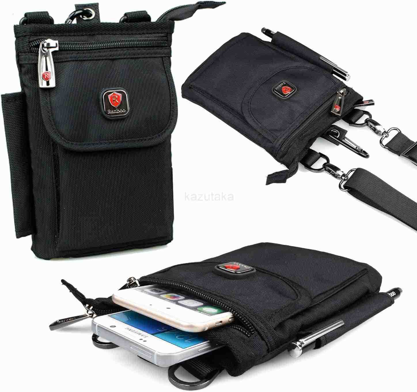 Nylon Phone Belt Pouch Fit for iPhone 16 Pro Max 15 Pro Max 14 13 12 Pro Max S25 Plus S24 Ultra S23 Ultra Holster Case with Belt Clip Crossbody Cell P
