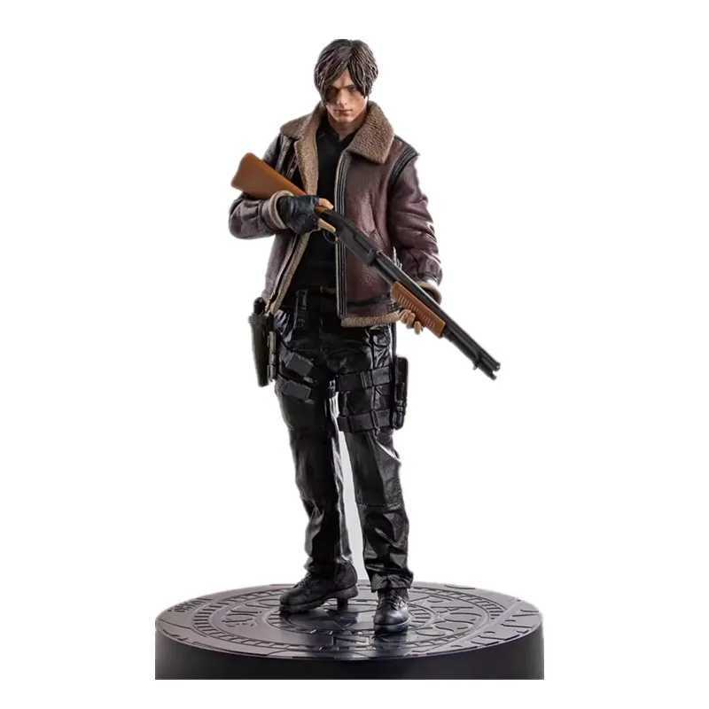 32cm Leon Zombie Hunter Leather Leon Anime Figure Boys Collection Action Model Doll Desk Decoration Gk Large Statue Toys GiftsXJ250910