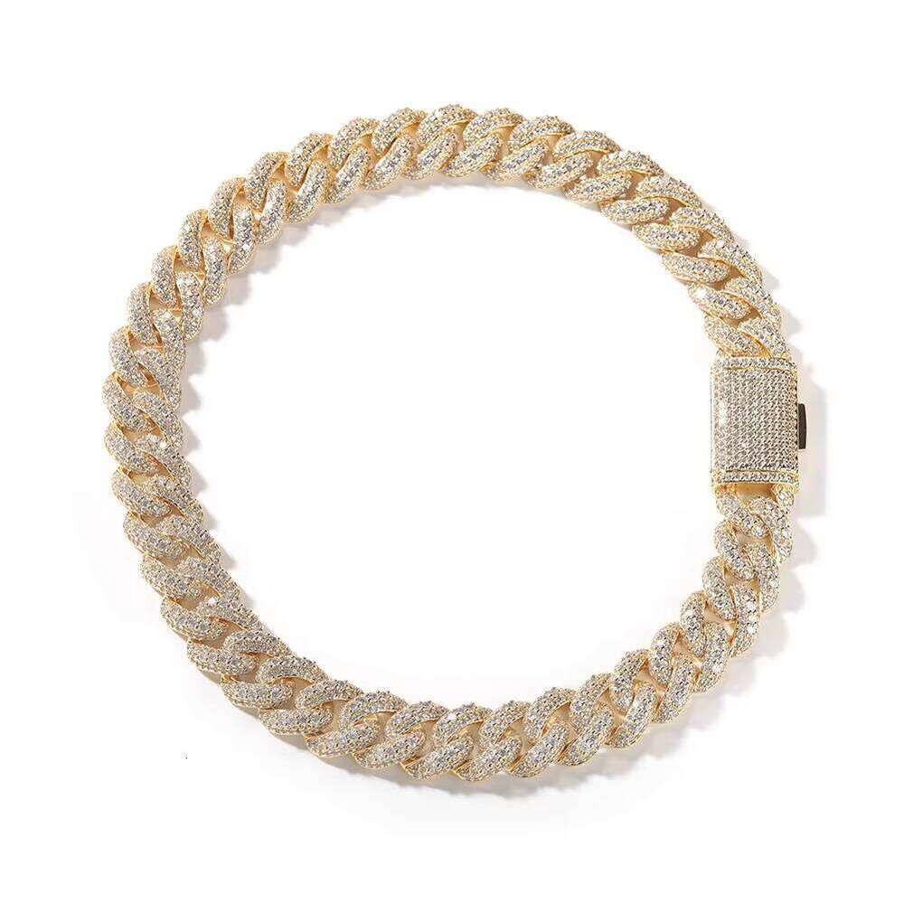 Sier 10MM Cuban Chain Bracelet Men's Hip Hop Jewelry GRA Certified Gift Product Moissanite Bracelets Bangles