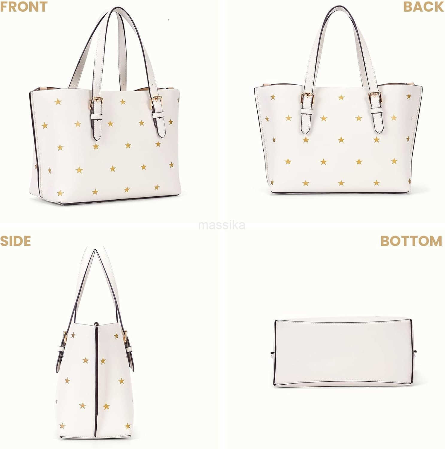 Star Print Tote Bag for Women Tophandle Crossbody Bags Soft PU Crossbody Tote Large Capacity Womens Satchel Handbag M250910