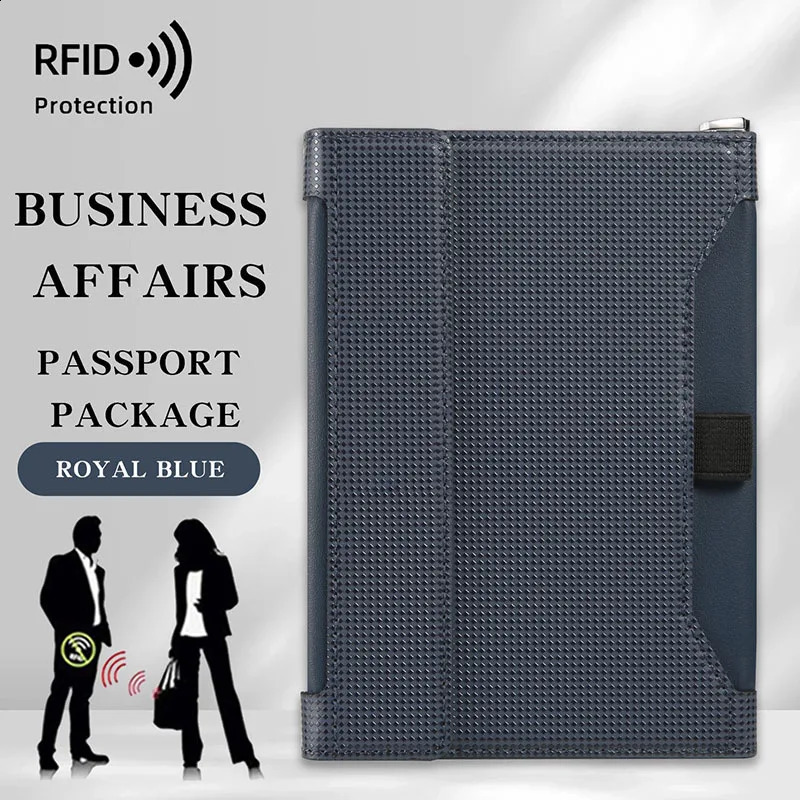 Travel Essentials RFID Blocking Passport Holder Multifunctional Large Capacity Passport Cover Gifts Business Travel Card Case250906