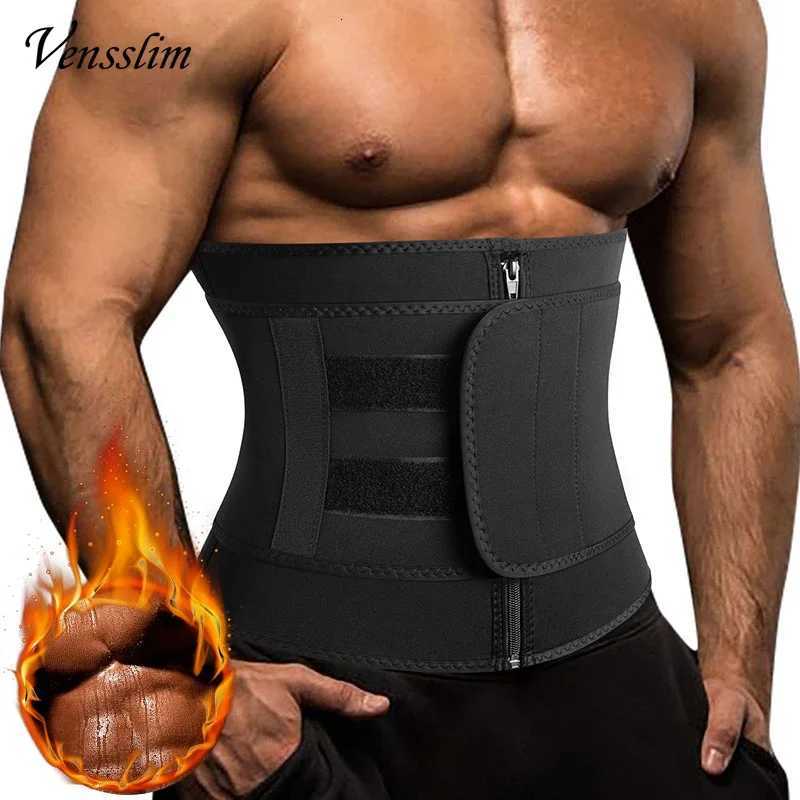 Vensslim Sauna Workout Waist Trimmer Men Weight Loss Neoprene Body Shaper Sweat Belly Belt with Adjustable Straps Corset W250910