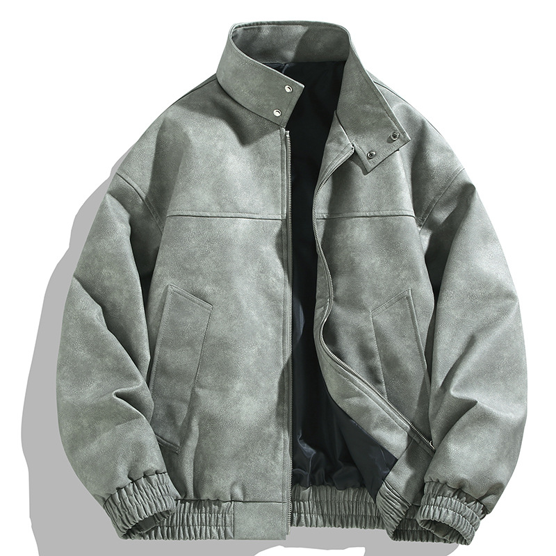 Free shipping designer Mens Jackets classic light luxury hot selling vintage tie dye leather jacket for men in spring and autumn stand up collar coat 