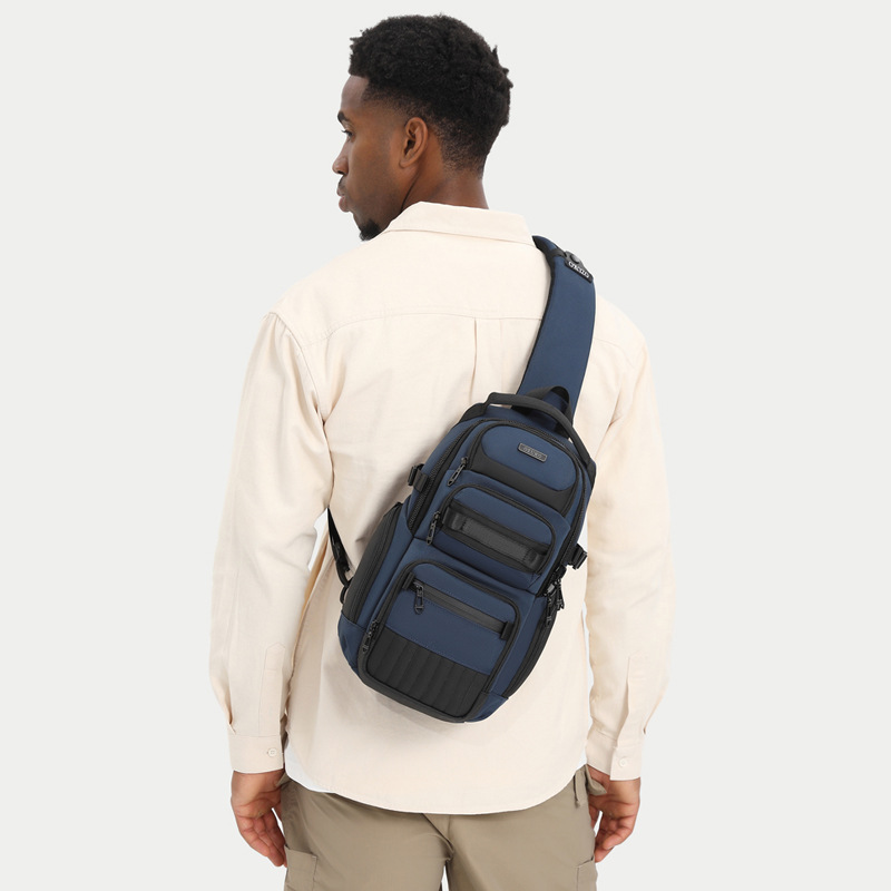 Free shipping ozuko new waterproof men's chest tide brand multi-function crossbody single-shoulder portable outdoor leisure travel bag