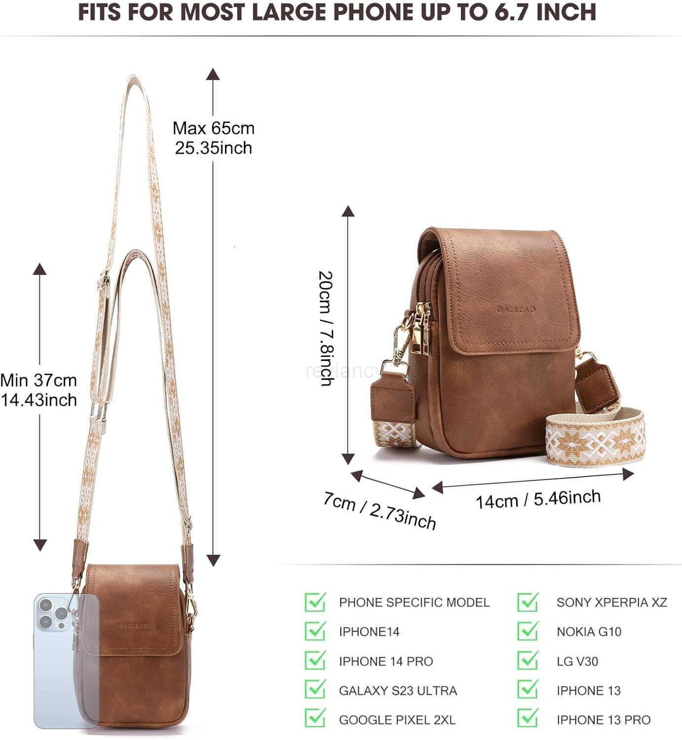 Small Crossbody Bags for Women Leather Cell Phone Purse Bag Wallet with RFID Blocking SlotsW250909