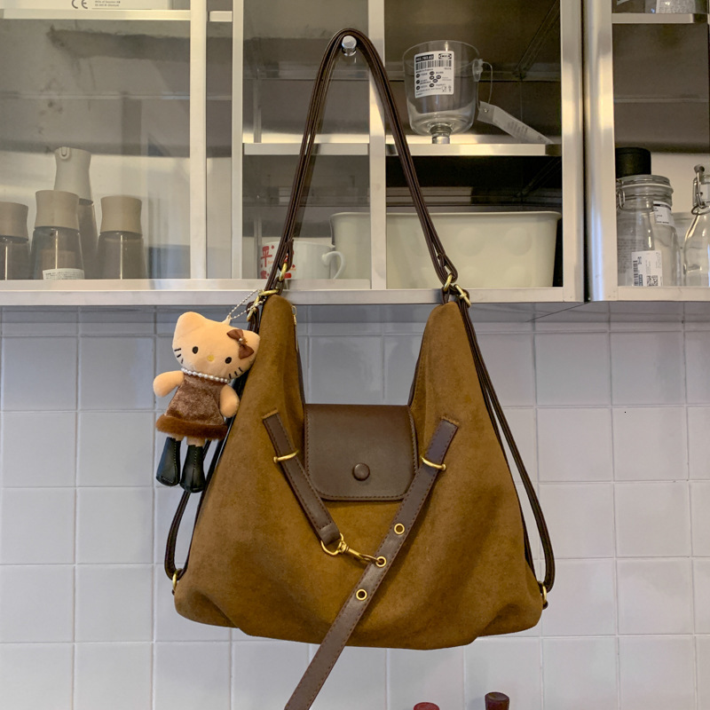 Free shipping designer Autumn Suede Large Capacity Tote Bag for Women New Simple Shoulder Bag New Women Bag Multifunctional Backpack