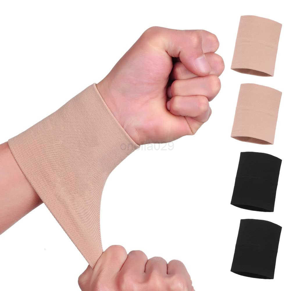 Wrist Compression Sleeve 4PCS Soft Wrist Support Brace Wrist Bands for Tendonitis Arthritis Sprains Pain Relief Elastic Carpal Tunnel Wraps Protector 