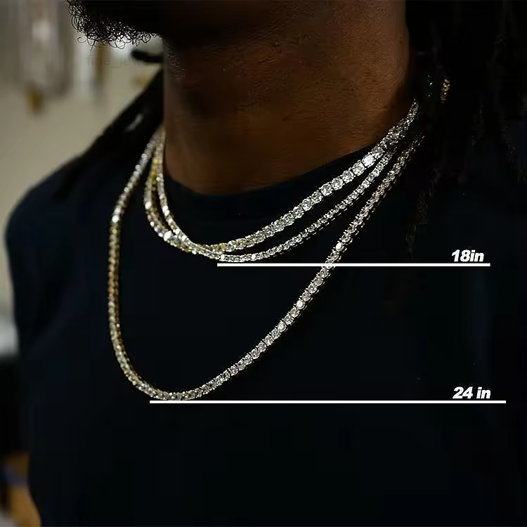 Wholesale Fine Jewelry Iced Out Moissanite Diamond Tennis Necklace and Bracelet for Women