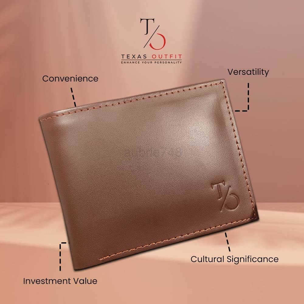 Leather Wallets For Men Genuine Wallet Slim Bifold with 6 Card Slots BrownZ250910