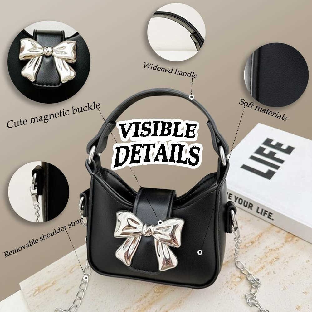 Mini Crossbody Purse Bow Magnetic Handbag Shoulder Bag Great Gift Idea for Little girls M250910