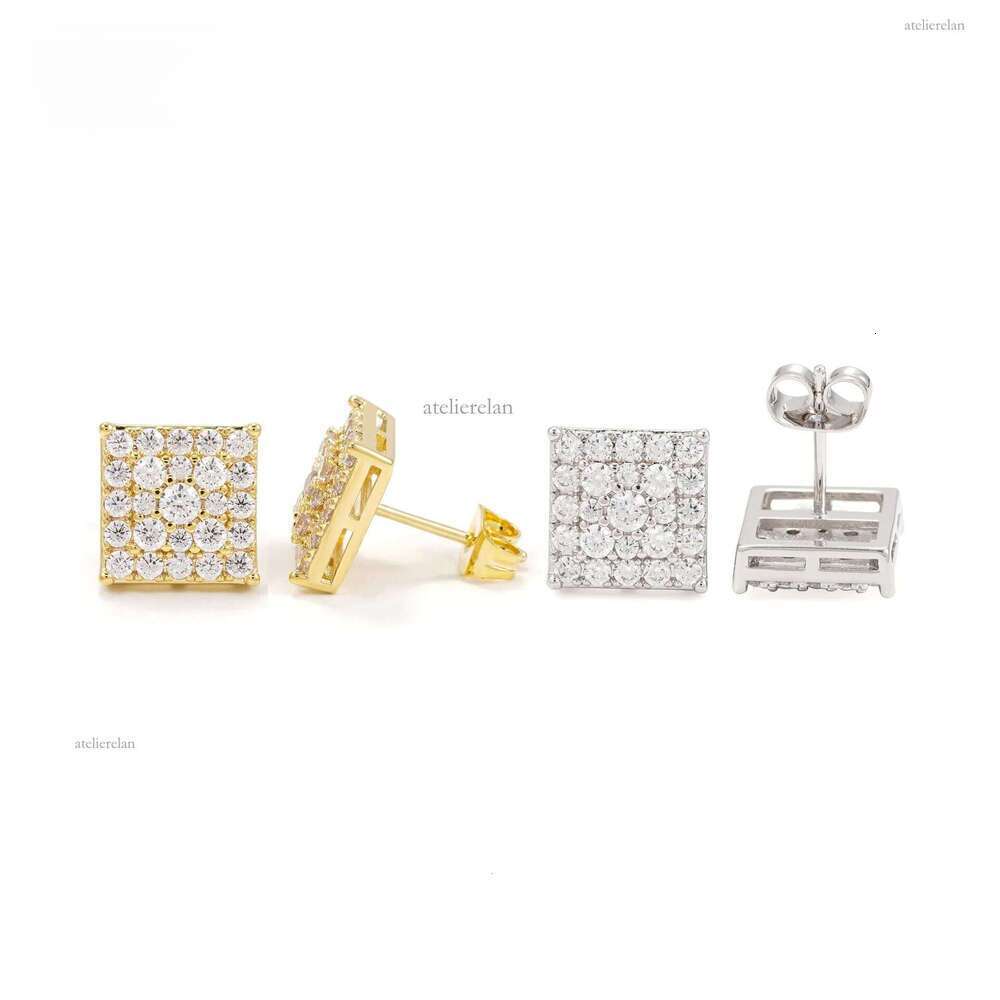New best-selling sier vvs vs moissanite hip-hop earrings mens and womens trendy jewelry passes GRA test