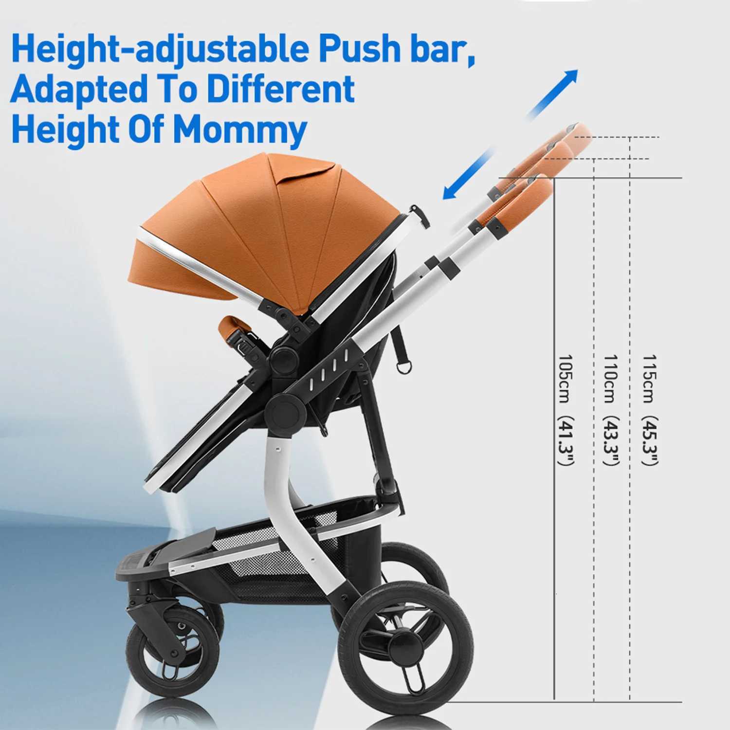 Baby StrollerStandard Pram Reversible Baby CarriageUnisex PuschairToddler StrollerBassinet Pram Suit Newborn Toddler W250910