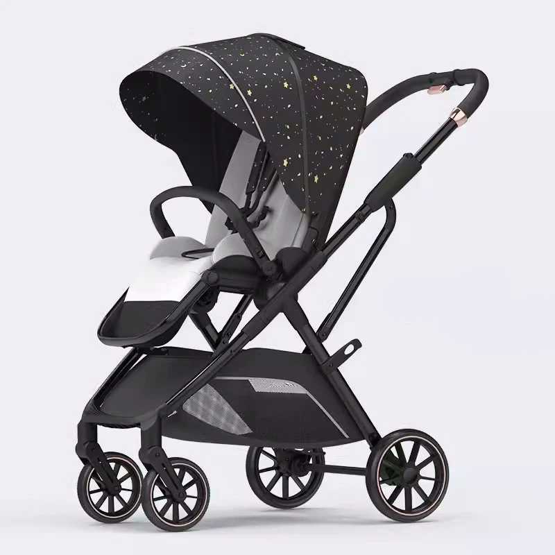 New Arrival High View Portable Baby Stroller Ergonomics Seat Bassinet for Newborn One Hand to Recline Pram W250910