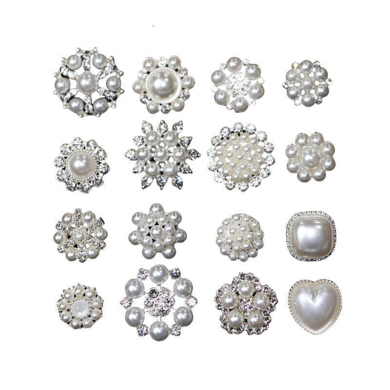 Lanjia- Style Alloy Inlaid Dia Pearl DIY High-End Clothing Hand-Sewn Simple High-Leg Knitted Sweater Decorative Button Cb50e