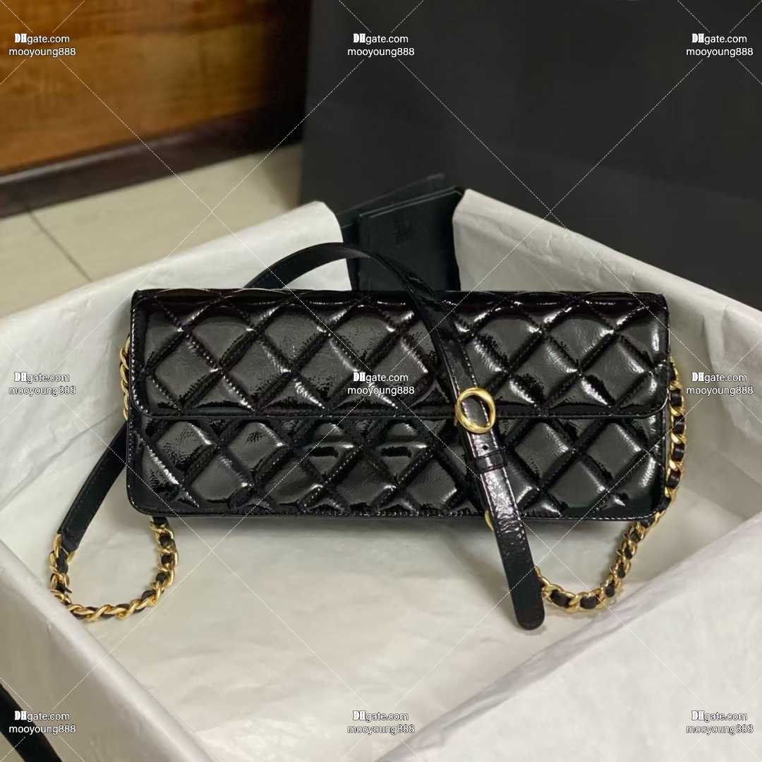 12A Upgrade Mirror Quality Designer Baguette Bags for Women Quilted Bag Genuine Leather Handbags Black Shoulder Chain Bags Crossbody Purse with Box