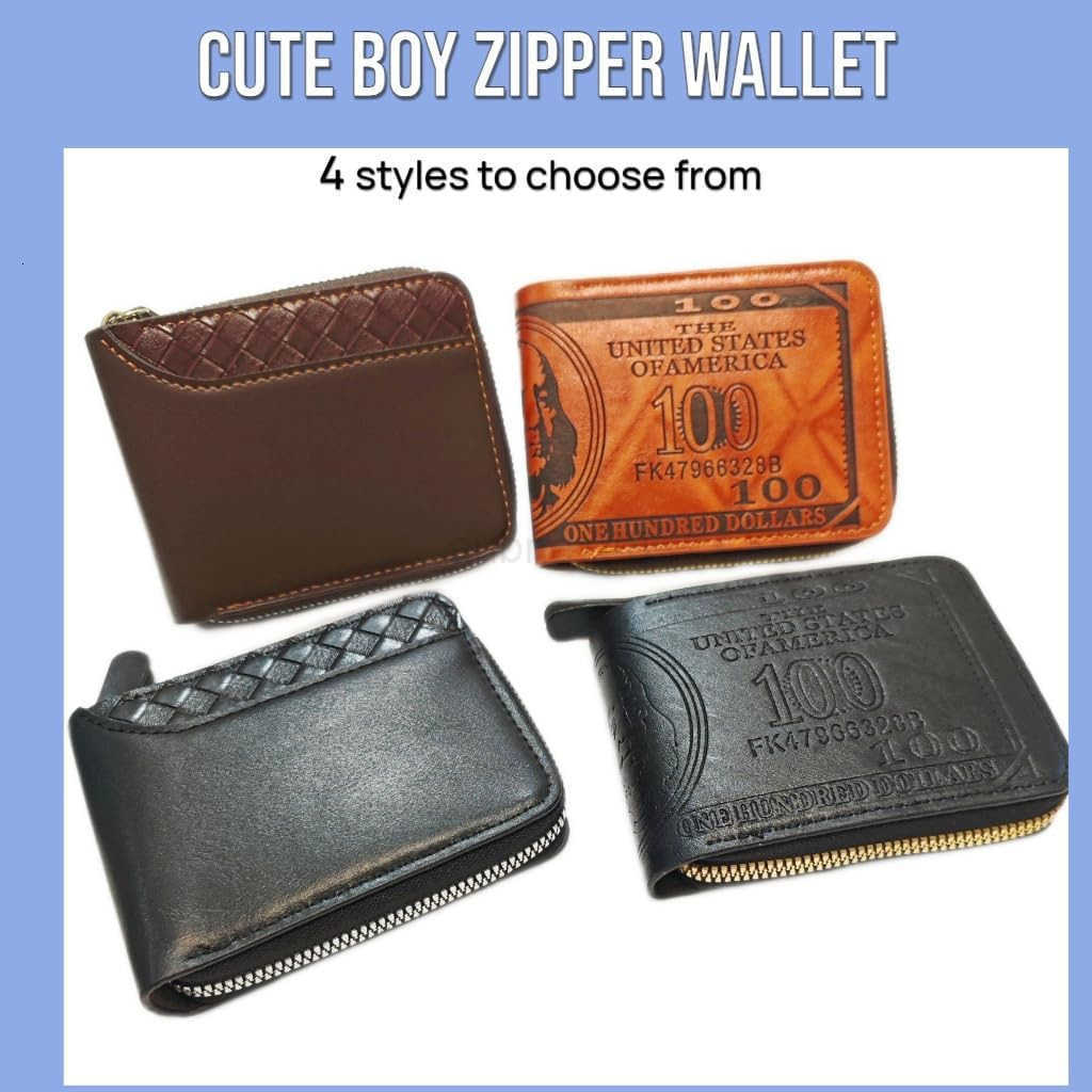 Cool Wallets for teen boys Ages 1018 Cash with ID Window CardholderFaux Leather Wallet for Teen boysZippered Wallet for TeenagersTeenage Teenager Yout