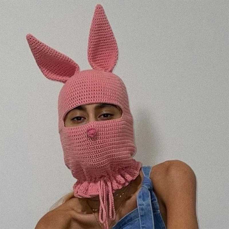 Women Knitted Cs Cosplay Party Hat AntiStatic Rabbit Ears Hat Party SuppliesXJ250910